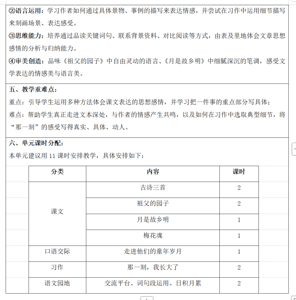 图片[4]-26春新版五年级下册语文核心素养教案（表格版）-985文库
