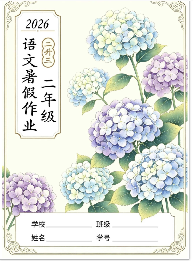26学年新版二升三语文暑假特色作业（word版可编辑）-985文库